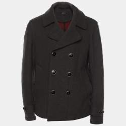 Giorgio Armani Dark Grey Virgin Wool Double Breasted Blazer S