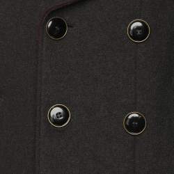 Giorgio Armani Dark Grey Virgin Wool Double Breasted Blazer S
