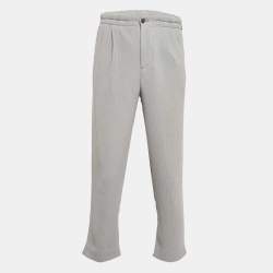 Giorgio Armani Grey Stripe Wool Blend Straight Leg Pants M