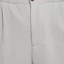 Giorgio Armani Grey Stripe Wool Blend Straight Leg Pants M