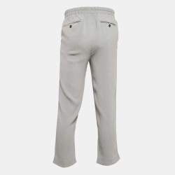 Giorgio Armani Grey Stripe Wool Blend Straight Leg Pants M