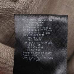 Pre Owned Giorgio Armani Khaki Leather Jacket XXXL