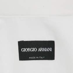 Giorgio Armani White Sheer Cotton Tuxedo Shirt XXXL 