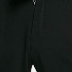 Giorgio Armani Black Virgin Wool Satin Trimmed Pants S