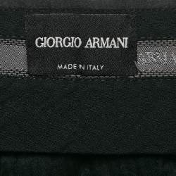 Giorgio Armani Black Virgin Wool Satin Trimmed Pants S