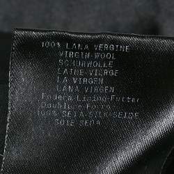 Giorgio Armani Black Virgin Wool Satin Trimmed Pants S