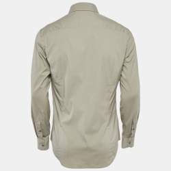 Giorgio Armani Grey Stretch Cotton Long Sleeve Shirt M
