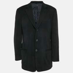 Giorgio Armani Black Cashmere Single Breasted Blazer L