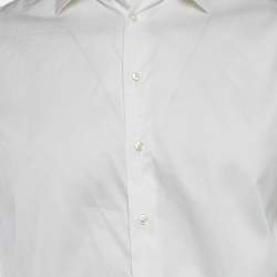 Pre Owned Giorgio Armani White Cotton Long Sleeve Shirt M