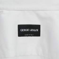 Pre Owned Giorgio Armani White Cotton Long Sleeve Shirt M