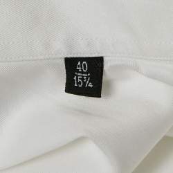 Pre Owned Giorgio Armani White Cotton Long Sleeve Shirt M