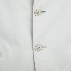 Pre Owned Giorgio Armani Grey Cotton Tailored Blazer XL