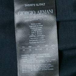 Giorgio Armani Navy Blue Logo Embroidered Jersey T-Shirt 4XL