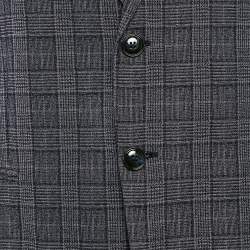 Giorgio Armani Navy Blue Prince Of Wales Checked Wool Blazer XXXL