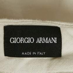 Giorgio Armani White Linen Regular Fit Trousers M