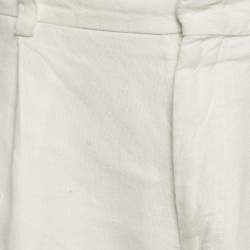 Giorgio Armani White Linen Regular Fit Trousers M