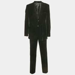 Giorgio Armani Vintage Black Velvet Pants Suit XXL/XXXL 