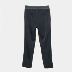 Giorgio Armani Navy Blue Wool Regular Fit Formal Pants M