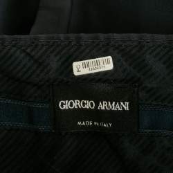 Giorgio Armani Navy Blue Wool Regular Fit Formal Pants M