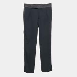 Giorgio Armani Navy Blue Wool Regular Fit Formal Pants M