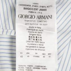 Giorgio Armani White Striped Cotton Jersey Shirt M