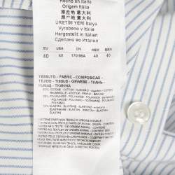 Giorgio Armani White Striped Cotton Jersey Shirt M