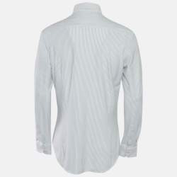 Giorgio Armani White Striped Cotton Jersey Shirt M