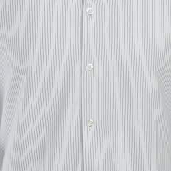 Giorgio Armani White Striped Cotton Jersey Shirt M