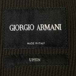 Giorgio Armani Black Textured Wool Knit Upton Blazer XL