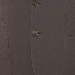 Giorgio Armani Black Textured Wool Knit Upton Blazer XL