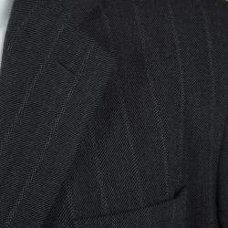 Giorgio Armani Grey Wool Herringbone Pattern Suit 3XL