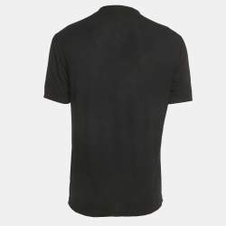 Pre Owned Giorgio Armani Icon Black Jersey Round Neck T-Shirt M