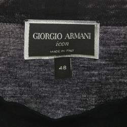 Pre Owned Giorgio Armani Icon Black Jersey Round Neck T-Shirt M