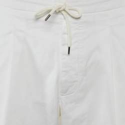 Pre Owned Giorgio Armani White Cotton Gabardine Shorts XXXL