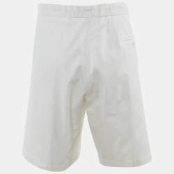Pre Owned Giorgio Armani White Cotton Gabardine Shorts XXXL
