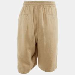 Pre Owned Giorgio Armani Beige Hemp Bermuda Shorts XL