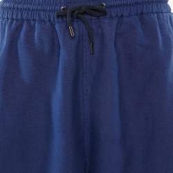 Pre Owned Giorgio Armani Blue Hemp Bermuda Shorts XXL