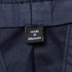 Pre Owned Giorgio Armani Navy Blue Cotton Gabardine Shorts XXL