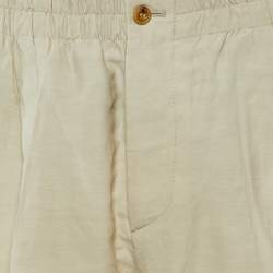 Pre Owned Giorgio Armani Beige Linen Blend Pants XXL