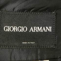 Pre Owned Giorgio Armani Navy Blue Striped Wool Tailored Suit XXL