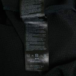 Pre Owned Giorgio Armani Black Mesh Logo Patch Detail Crew Neck T-Shirt XXXL