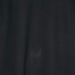 Pre Owned Giorgio Armani Black Logo Print Mesh Crew Neck T-Shirt XXXL