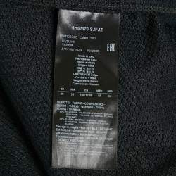 Pre Owned Giorgio Armani Black Logo Print Mesh Crew Neck T-Shirt XXXL