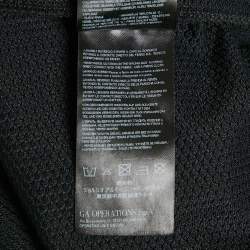 Pre Owned Giorgio Armani Black Logo Print Mesh Crew Neck T-Shirt XXXL