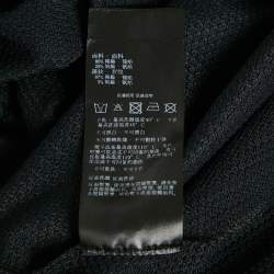 Pre Owned Giorgio Armani Black Logo Print Mesh Crew Neck T-Shirt XXXL