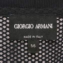 Pre Owned Giorgio Armani Black Mesh Crew Neck T-Shirt XXXL