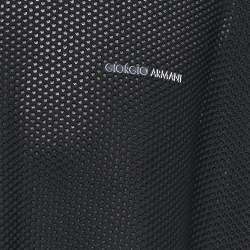 Pre Owned Giorgio Armani Black Mesh Crew Neck T-Shirt XXXL