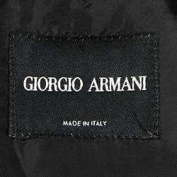 Pre Owned Giorgio Armani Black Wool Single Breasted Blazer L