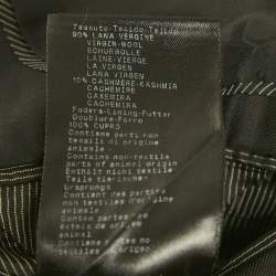 Pre Owned بدلة جورجيو أرماني صوف أسود بمقاس كبير