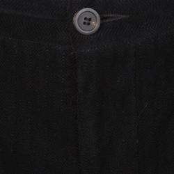 Giorgio Armani Black Velvet Chevron Pattern Pants XL